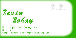 kevin mohay business card